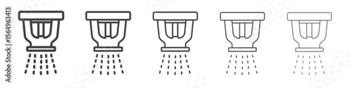 fire sprinkler icon Line graphics illustration symbol