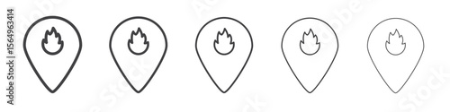 fire location icon Line graphics illustration symbol