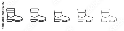 Fishing boots icon Line graphics illustration symbol