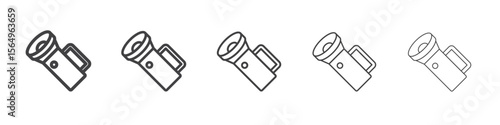 Flashlight icon Line graphics illustration symbol