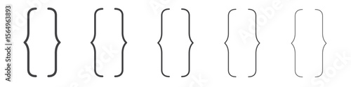Font brackets icon Line graphics illustration symbol