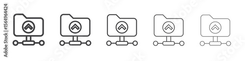 FTP navigate up icon Line graphics illustration symbol