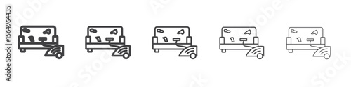 Furniture dry cleaning icon Line graphics illustration symbol