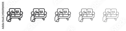 Furniture dry cleaning icon Line graphics illustration symbol
