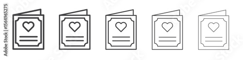 Greeting card icon Line graphics illustration symbol