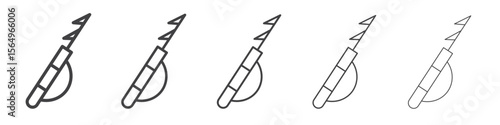 harpoon icon Line graphics illustration symbol
