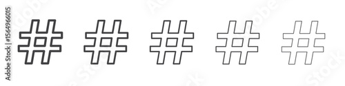 Hastag icon Line graphics illustration symbol