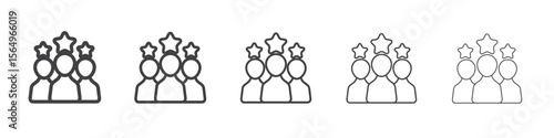 happy people icon Line graphics illustration symbol