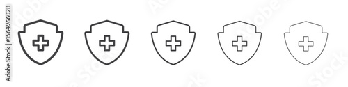 Health insurance icon Line graphics illustration symbol