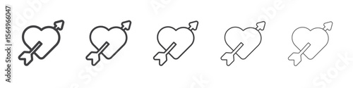 heart and arrow Amour icon Line graphics illustration symbol