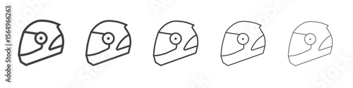 Helmet icon Line graphics illustration symbol
