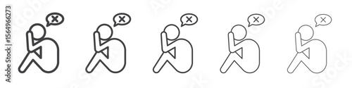 helpless human icon Line graphics illustration symbol