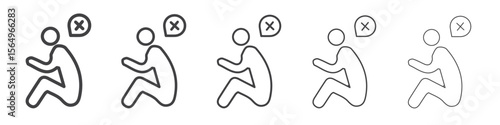 helpless human icon Line graphics illustration symbol