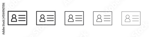 Identification card icon Line graphics illustration symbol