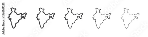 Indian map icon Line graphics illustration symbol