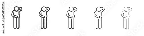 Indigestion icon Line graphics illustration symbol