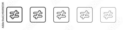 Inequality icon Line graphics illustration symbol
