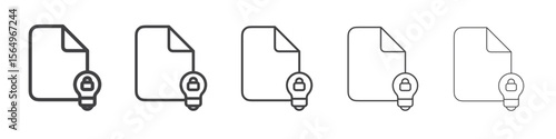 Intellectual property and copyright icon Line graphics illustration symbol