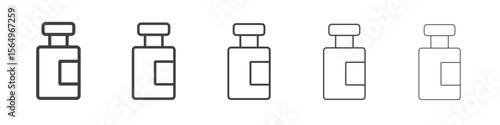 injection vial icon Line graphics illustration symbol