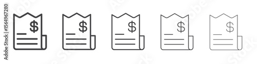 Invoice icon Line graphics illustration symbol