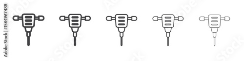 jack hammer icon Line graphics illustration symbol
