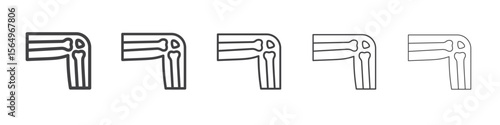 Knee Orthopedic Brace icon Line graphics illustration symbol