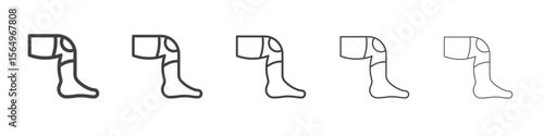 Knee Orthopedic Brace icon Line graphics illustration symbol
