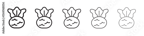 kohlrabi icon Line graphics illustration symbol