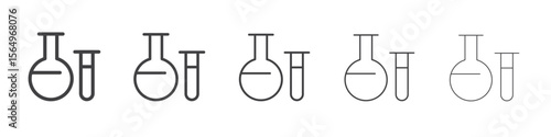 Laboratory test icon Line graphics illustration symbol