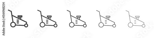 Lawn mower icon Line graphics illustration symbol
