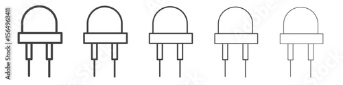Led light bulb icon Line graphics illustration symbol
