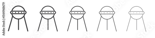 Linear sputnik icon Line graphics illustration symbol