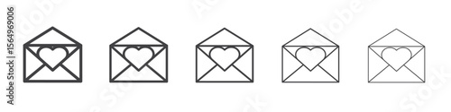 love envelope icon Line graphics illustration symbol