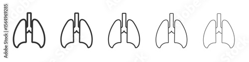 Lungs Icon Line graphics illustration symbol