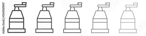 Manual coffee grinder icon Line graphics illustration symbol