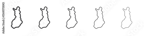 map of Finland icon Line graphics illustration symbol