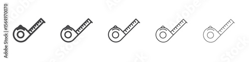 measure tape icon Line graphics illustration symbol