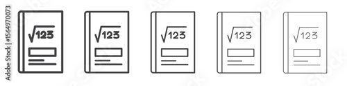 Maths book icon Line graphics illustration symbol