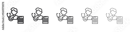 Medical check-up icon Line graphics illustration symbol