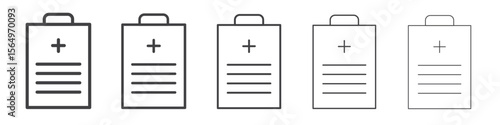 Medical report icon Line graphics illustration symbol