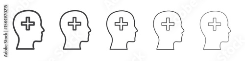 Mental health icon Line graphics illustration symbol
