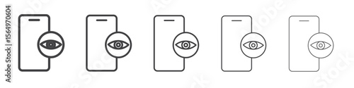 Mobile Eye Icon Line graphics illustration symbol