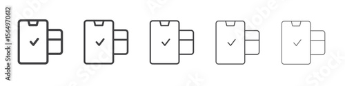 mobile payment icon Line graphics illustration symbol