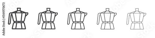 moka pot icon Line graphics illustration symbol