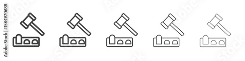 Mole Game Whack icon Line graphics illustration symbol