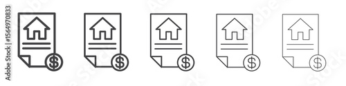 Mortgage loan icon Line graphics illustration symbol
