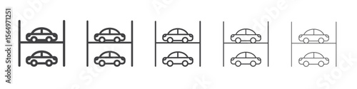 Multi Storey Parking icon Line graphics illustration symbol