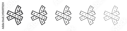Multi level junction icon Line graphics illustration symbol