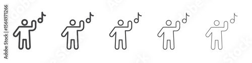 Music conductor icon Line graphics illustration symbol
