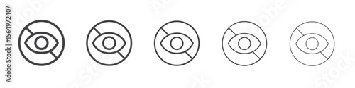 No view icon Line graphics illustration symbol